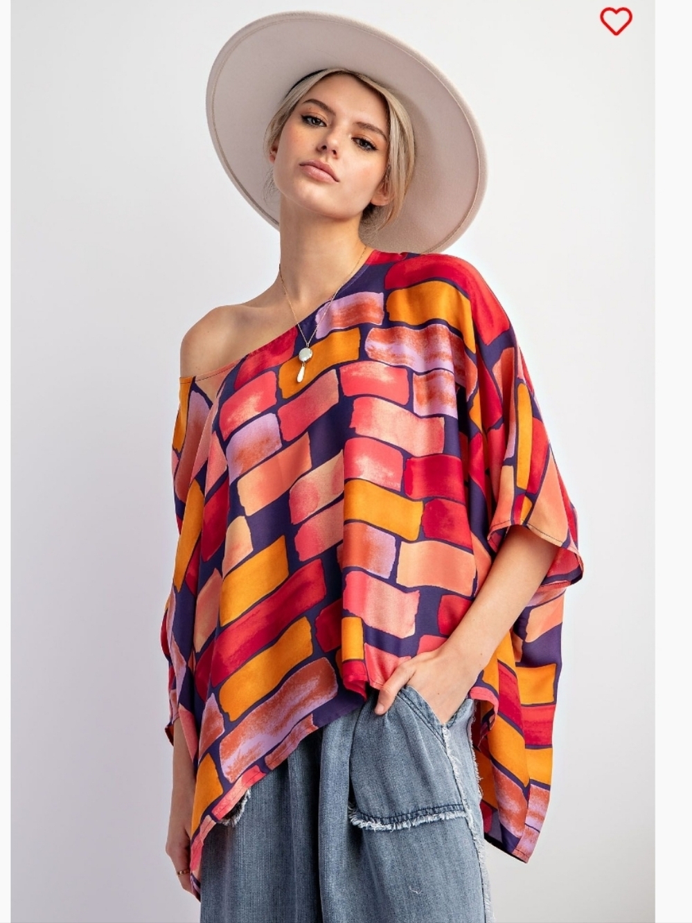 NEW!!! Easel Women’s Multicolor Brushstroke Boxy Top, NWT